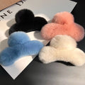 Winter Faux Fur Hair Claw Rabbit Hair Hairpins Plush Hair Clip Barrette Crab Headwear for Women Girls Hair Accessories