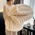 Cozy Up with Our 300GSM Ultra Soft & Warm Bamboo Fiber Fleece Blanket - Perfect for All Seasons!