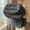 Cozy Up with Our 300GSM Ultra Soft & Warm Bamboo Fiber Fleece Blanket - Perfect for All Seasons!